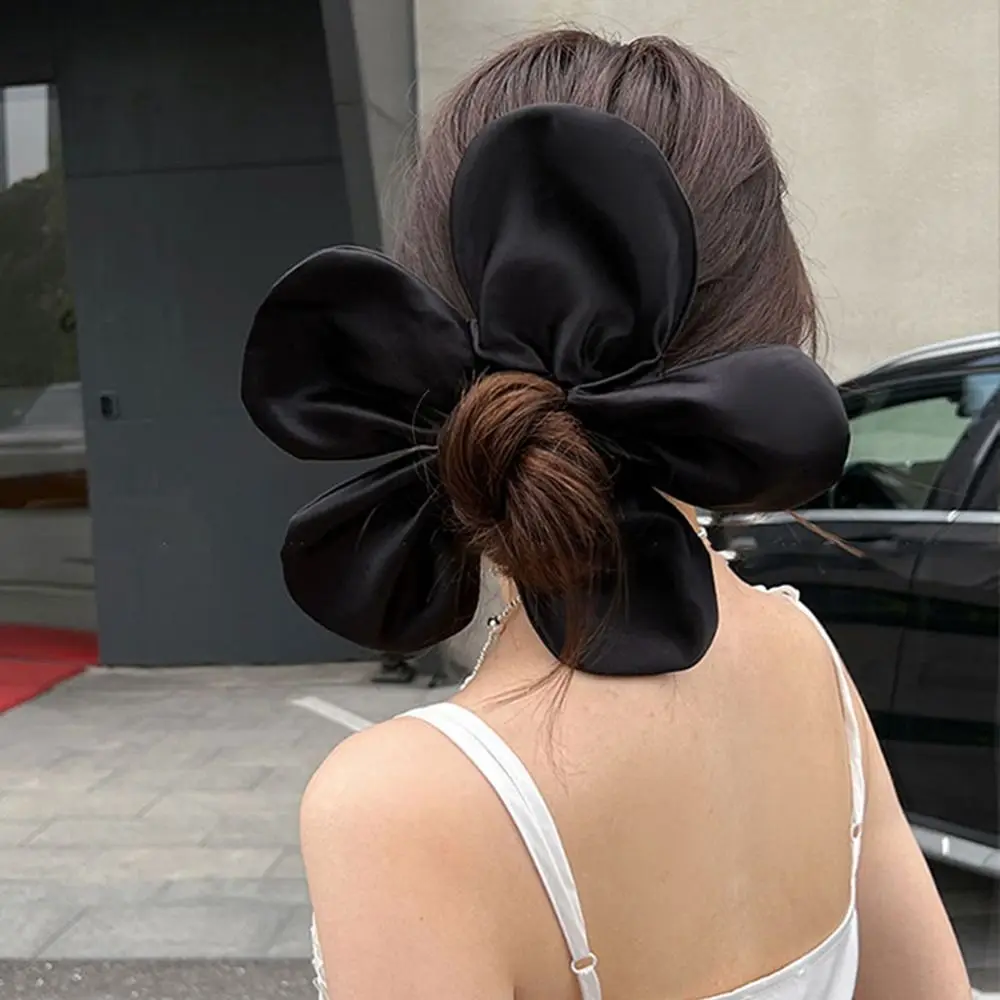 Sweet Large Flower Hair Rope Cloth Three-dimensional Flower Hair Circle Girl Headband Elegant Hair Accessories For Women Fashion