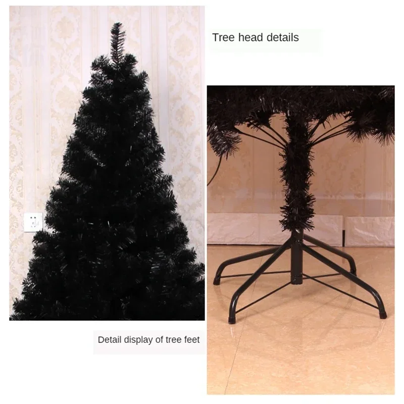 Marry Chistmas Holiday Artificial Black Christmas Tree 1.2m1.5m1.8m Encryption Decorative Tree Silver White Christmas Fake Tree