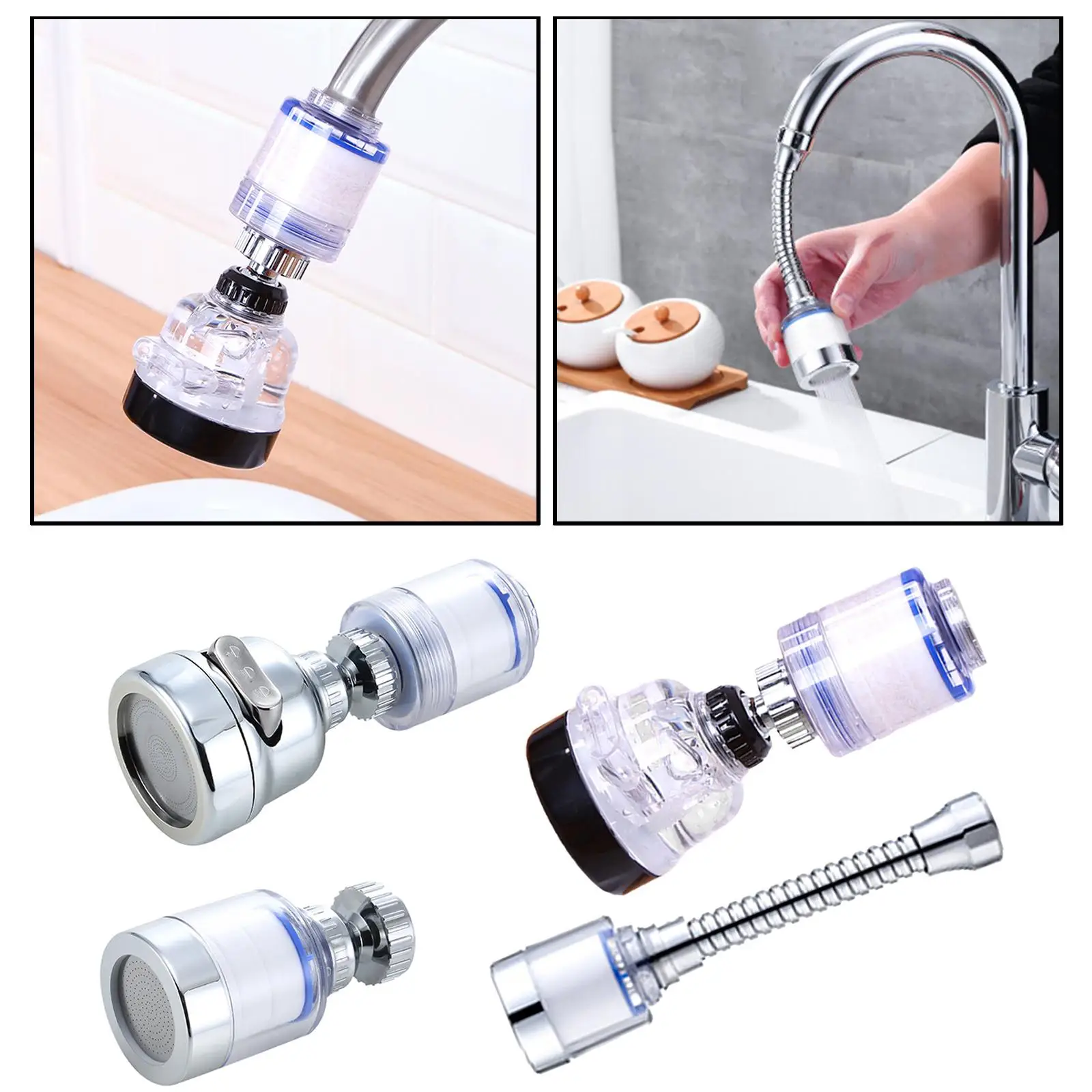 Water Filter Faucet Filter, Kitchen Water Filter Tap Head, 360 Degree Adjustable