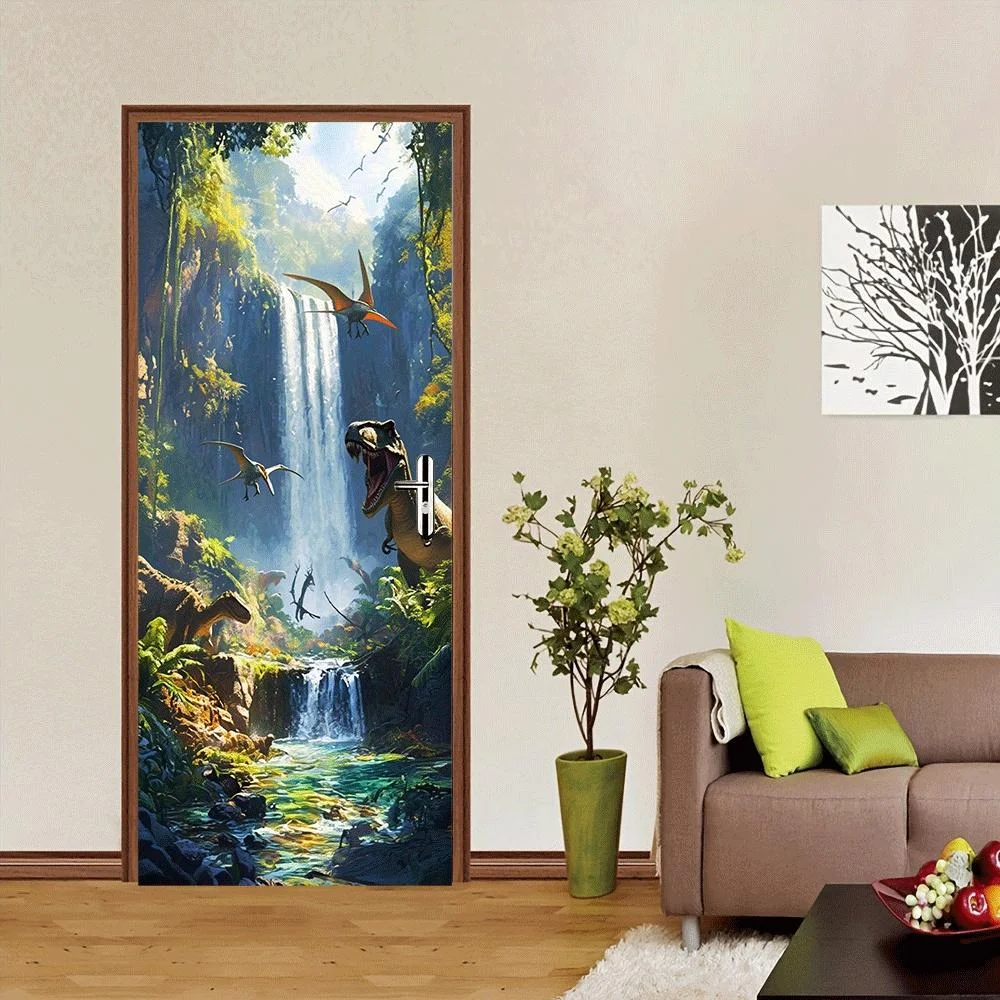 2pcs Jurassic World Dinosaur Wall Stickers 2D Living Room Children's Room Bedroom Decoration Stickers Waterproof Self Adhesive R