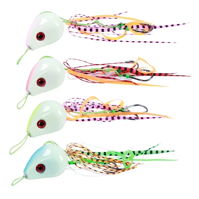 

4pcs Tenya Madai Jig Kabura 60-80g Saltwater Fishing Lure Jighead Sea Boating Bait Shrimp Rubber Skirt Fishing Tackle