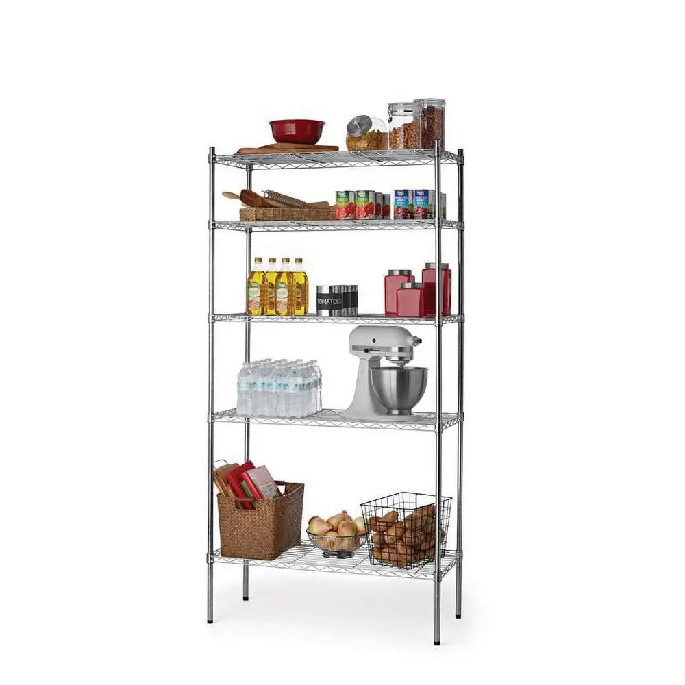 5-Tier Chrome Wire Storage Shelf Unit 72