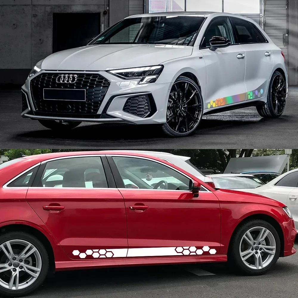 

Car Side Door Sticker Racing Stripes Decal Accessories For Audi A3 8V 8P 8Y 8L Sedan S3 TFSI Sportback Limousine TDI Cabriolet