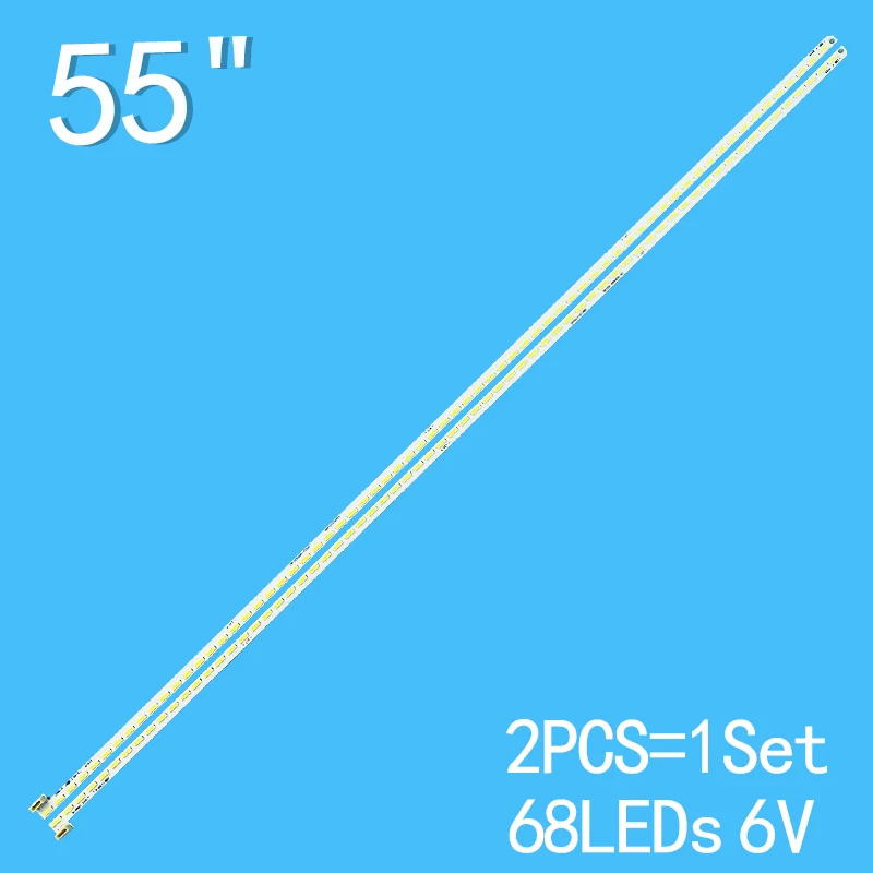 

2pcs/Set 606mm 6V For Xiaomi 55" LCD TV L60M4-AA LN-00Hlbbf-X0330 098101074400 098101074401 1712-0400-4190 160224 MI55TV(M55)