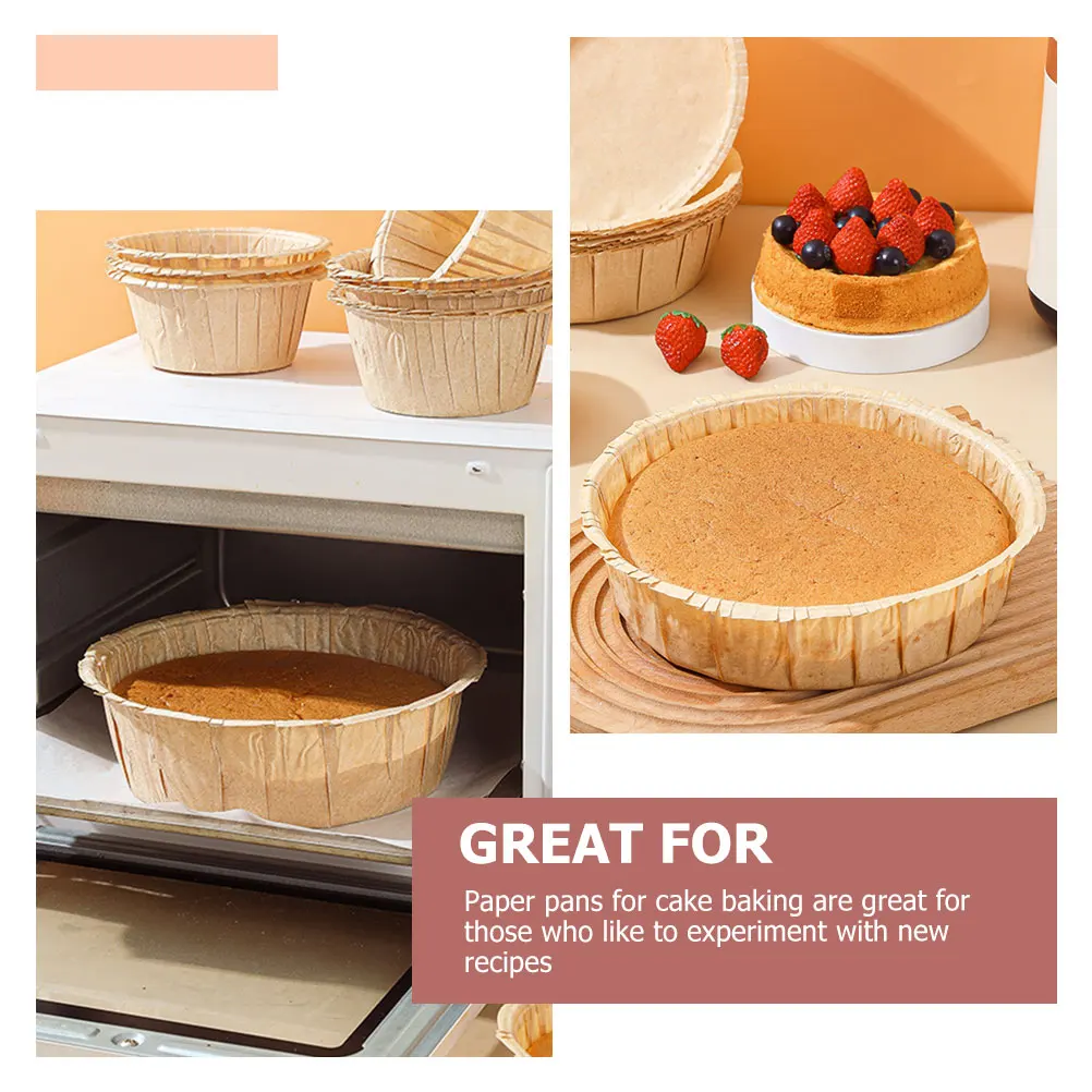 

10 Pcs Molds Disposable Inch Round Baking 6 Inch Cake for 6 Round Cake Pan Oven Easy Release No Cleanup