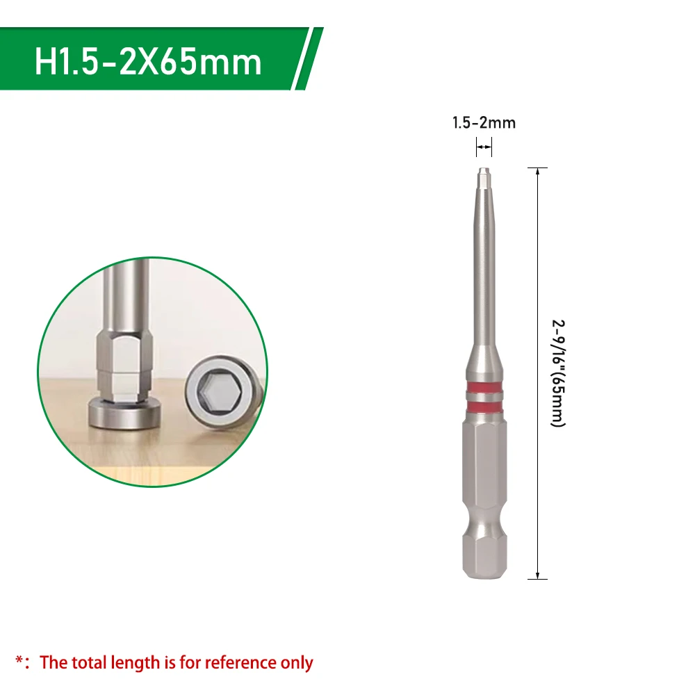 LAVIE 1 Stück Sechskant-Bit 65mm-100mm, Sechskant-Schraubendreher für schwer zugängliche Schrauben, Handwerkzeug-Zubehör AE133H165 – Detail 6