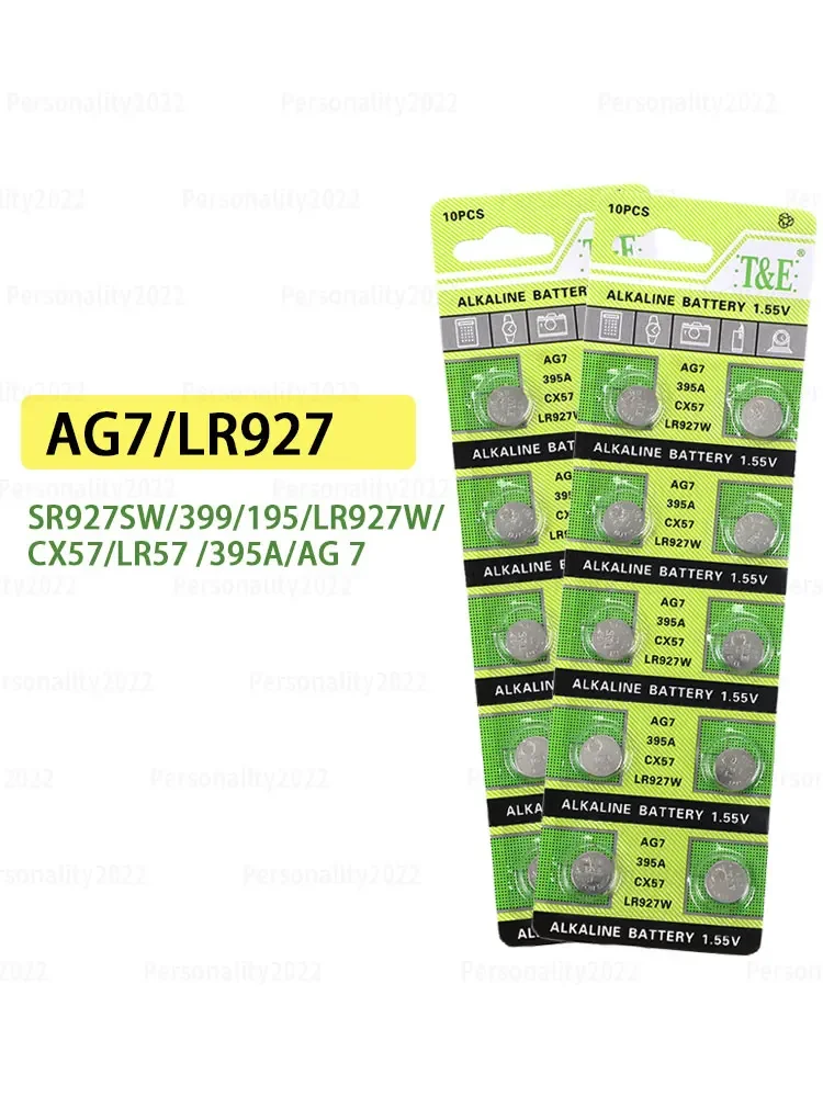 

10 -100pcs AG7 SR927SW 395 Button Cell Battery LR927 LR57 SR927W 399 395A Alkaline Batteries for Watch Toy Led Lights Coin Cell