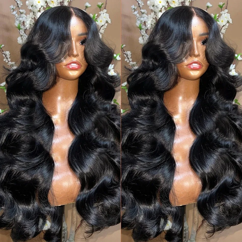 Body Wave 13x4 13x6 Lace Frontal Human Hair Wig 200 Density 20 Inch HD Transparent Lace Front Wig PrePlucked For Women