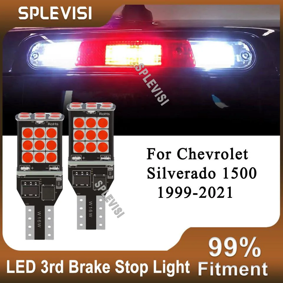 LED 3rd Brake Stop High Mount Light Bulbs Error Free For Chevrolet Silverado 1500 1999-2021 2020 2019 2018 2017 2016 2015 2014