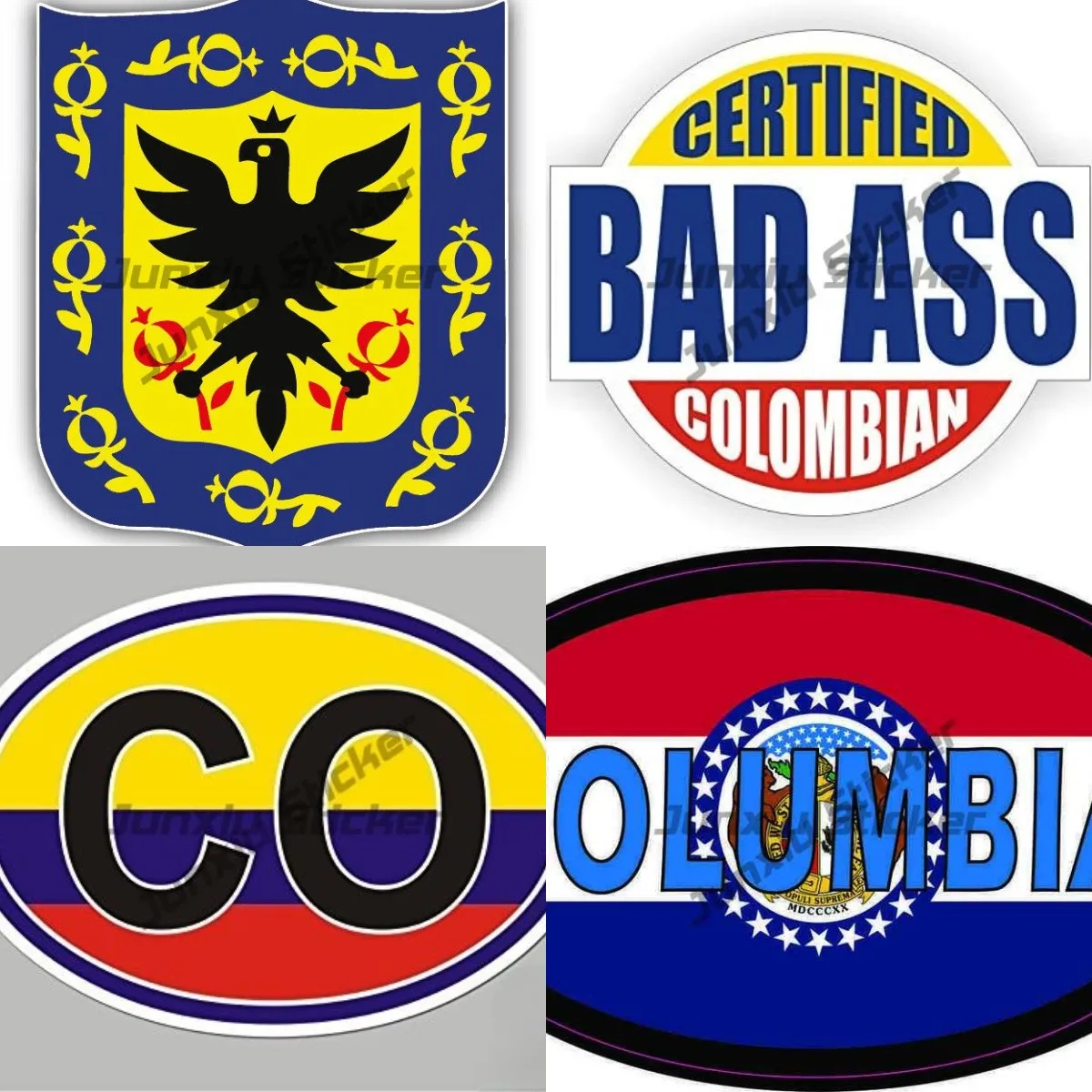 

Colombia Coat of Arms Car Decal Sticker Round Motorcycle Accessories