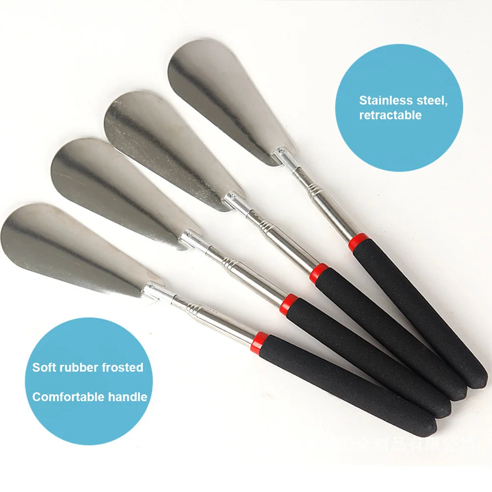 

1pc Stainless Steel Horn Telescopic 74Cm Long Handle Shoe Lifter For Elderly Portable Shoes Removing Helper Shoe Extractor Shoes