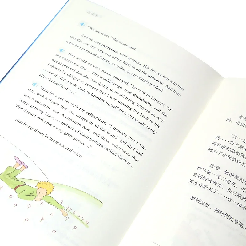 The Little Prince Novel Book English Chinese Bilingual Annotated Classic Literature Warmth Heals Famous Fiction Books Antoine