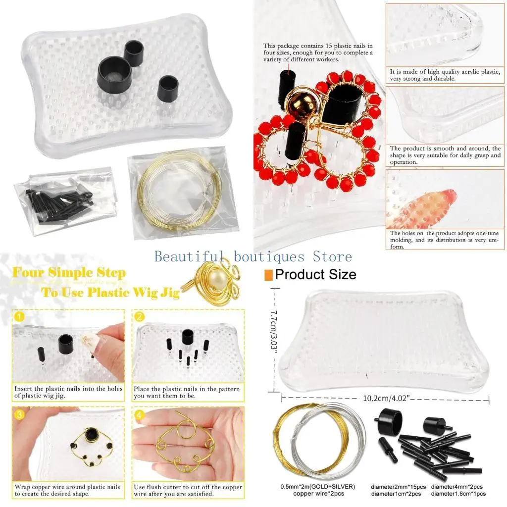 U4LF Wire Bending Jig Jewelry Design Making Tool for Making Wire Findings and Jewelry