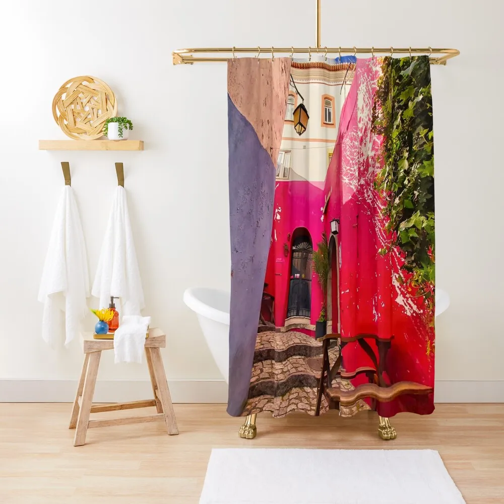 

Algarve Town of Monchique, Portugal Shower Curtain Accessories For Shower And Services Shower Set For Bathroom Bathtub Curtain
