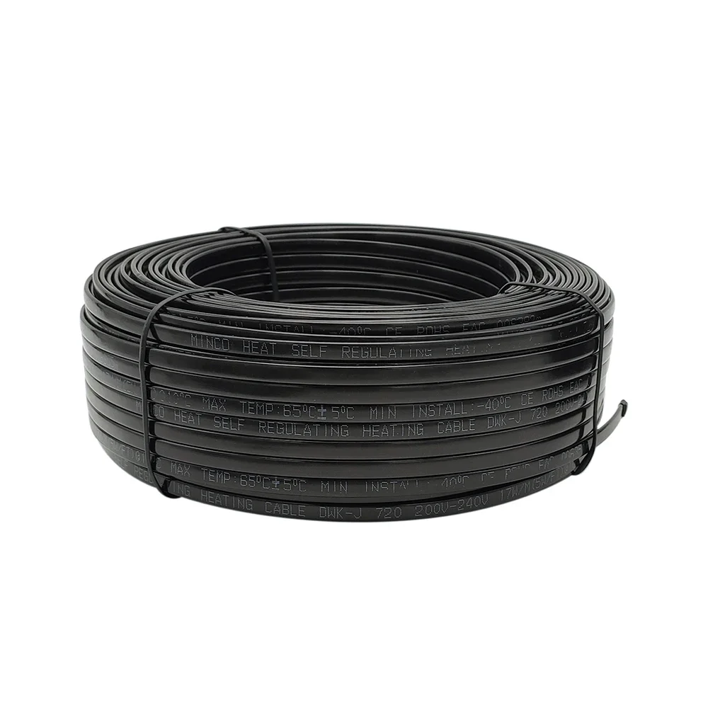 100-Meter Self-Regulating Heating Cable – AC200-240V 17W/m, Snow Melting & Drain Pipe Freeze Protection, Anti-Freeze Heat Trace System