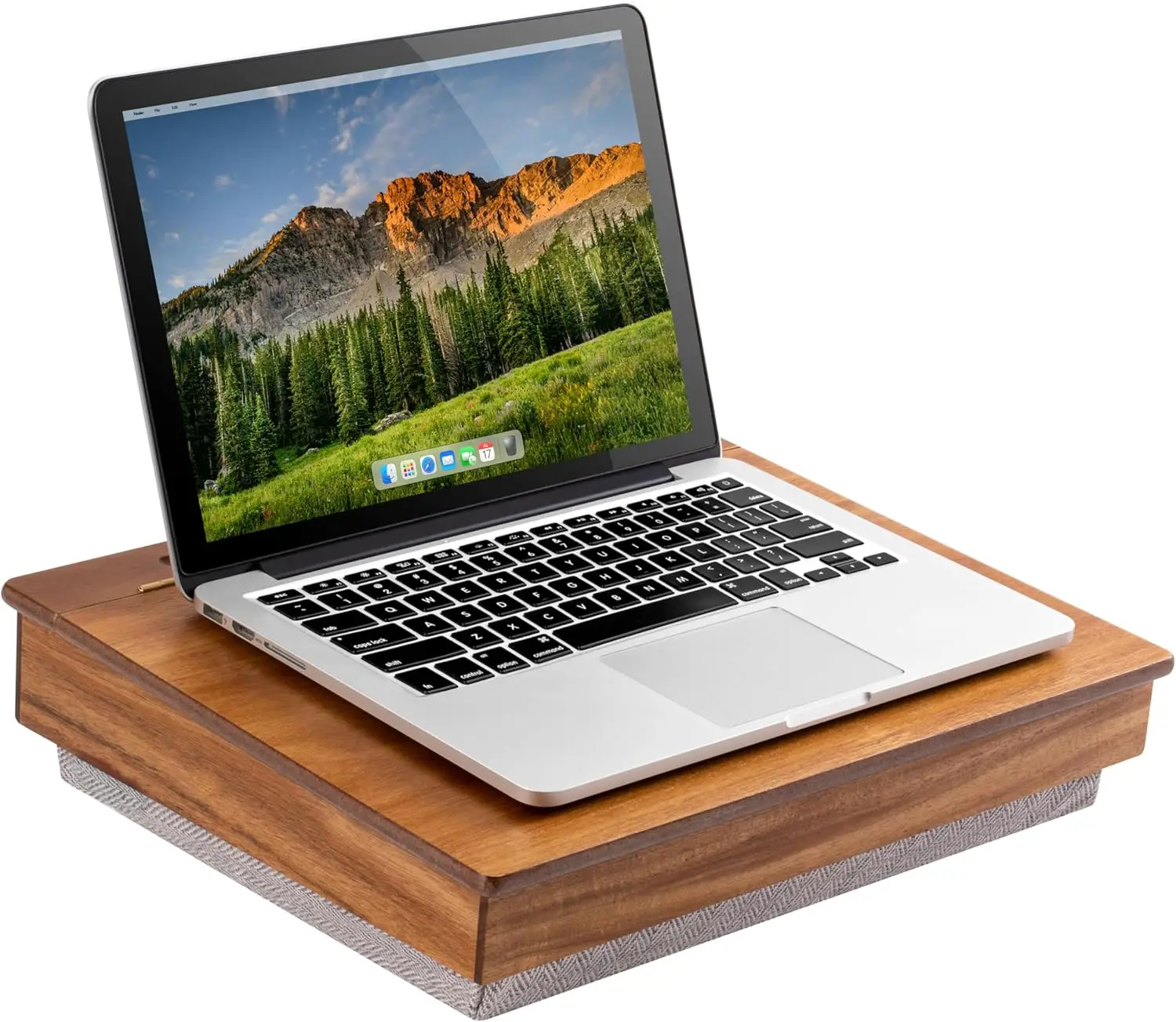 

Acacia Wood Lap Desk with Storage Compartments, 15.6" Laptop Size, Vintage Style for Work and Study