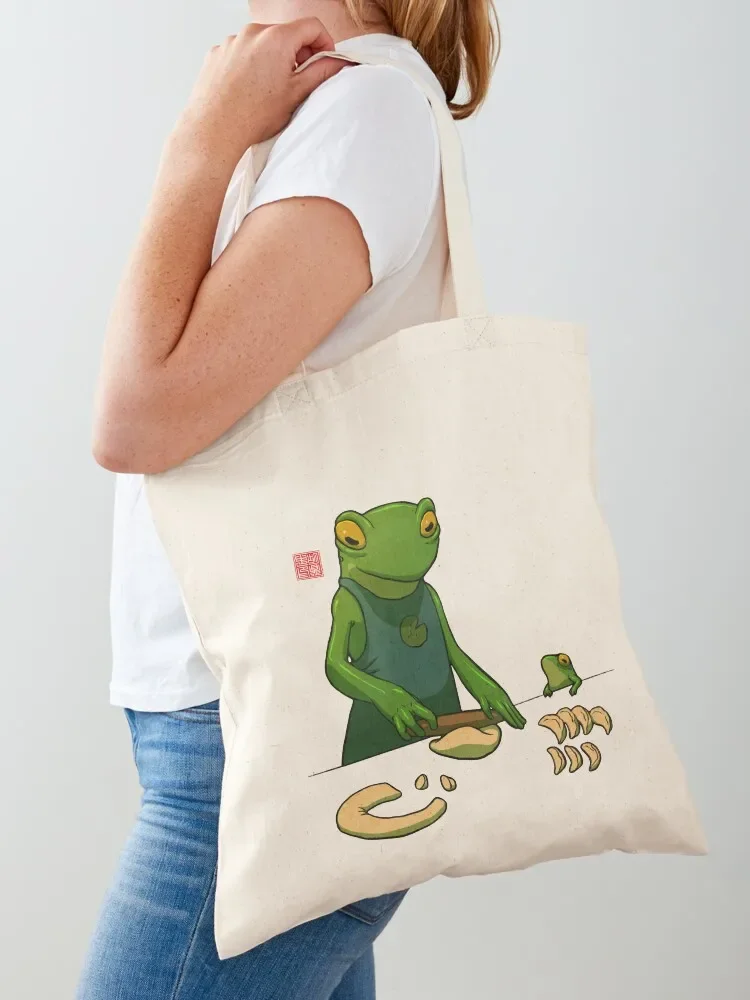 Frog and her Sprog Making Dumplings Mother's Day Tote Bag Big bag ecological bags Tote Bag