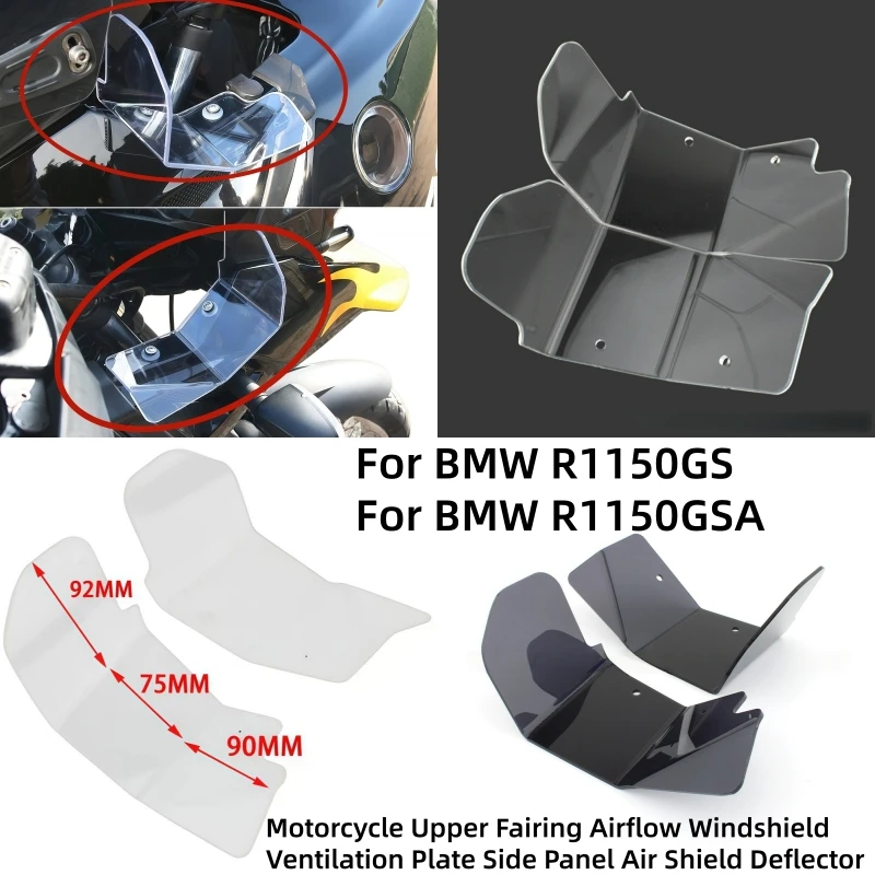 Motorcycle Upper Fairing Airflow Windshield Ventilation Plate Side Panel Air Shield Deflector For BMW R1150GS R1150GSA 1150 GS A