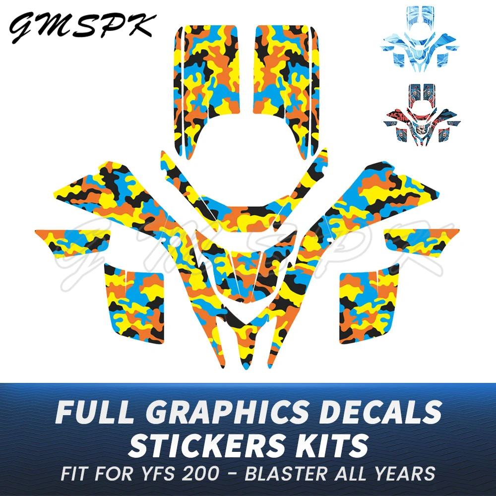 

Обтекатель мотоцикла ATV, графический фон, наклейки, комплект наклеек, подходит для YAMAHA Blaster YFS200 YFS 200 Blaster 200 1988-2006