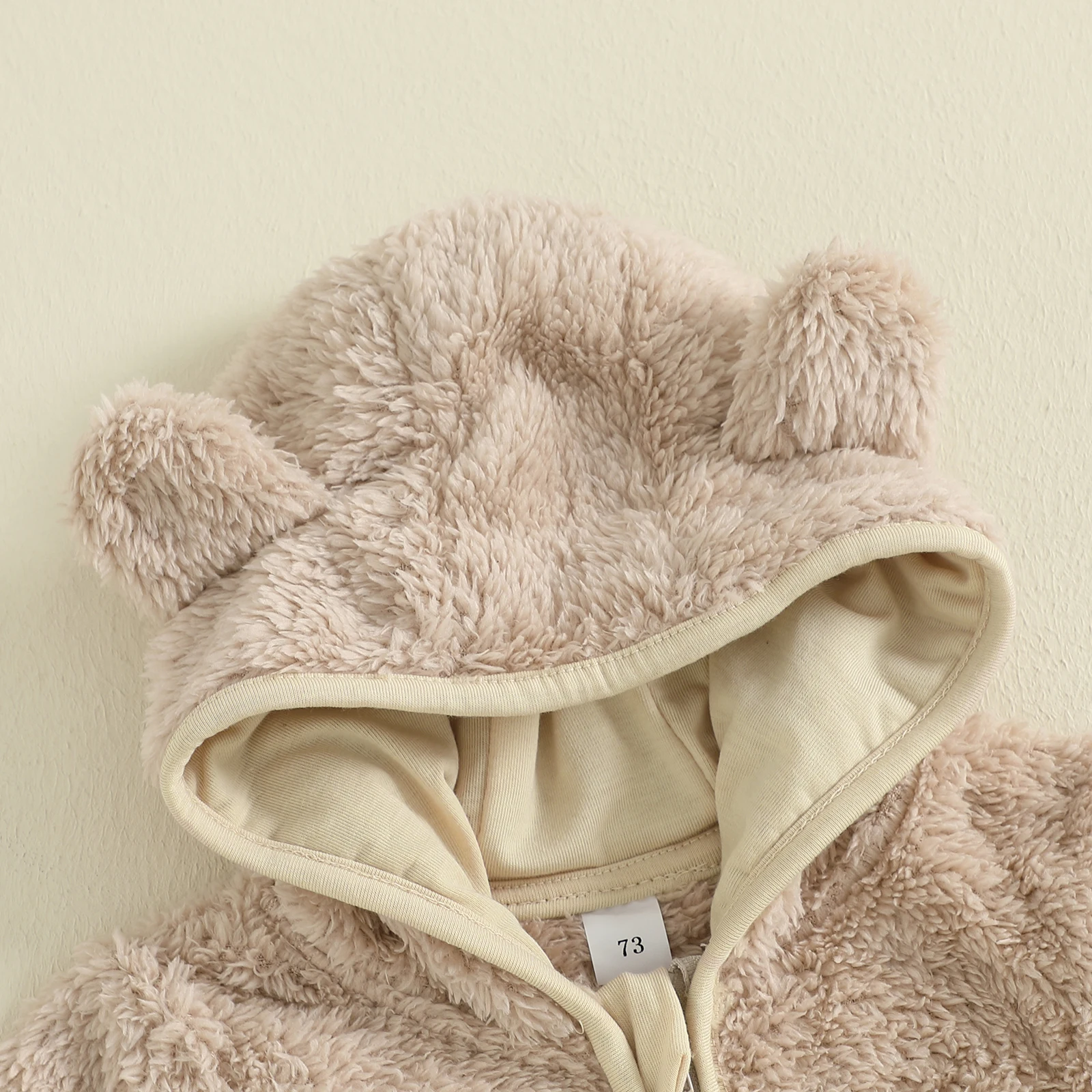 0-12 متر الوليد طفل بنين بنات أفخم مقنعين بذلة الشتاء طويلة الأكمام الكرتون الدب المائل سستة رومبير لينة الرضع الملابس #4