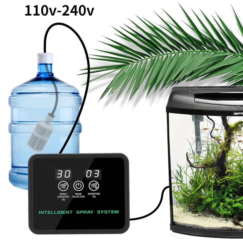 

Intelligent Automatic Reptile Fogger Touch Screen Sprinkler Control Electronic Humidifier Timer Mist Rainforest Spray System Set