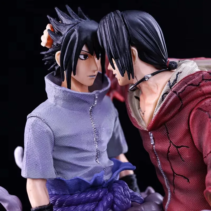 18cm Anime Naruto Figure Naruto Uchiha Sasuke Itachi Brothers Bust Figurine Statue Model PVC Desktop Collection Action Figure To view 4