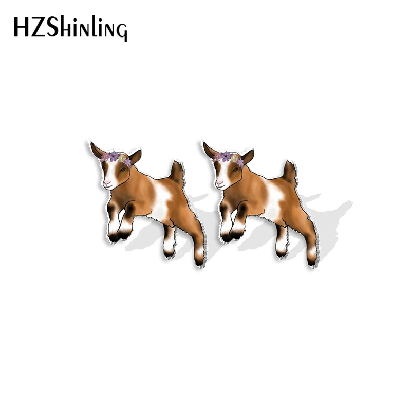 2022 New Goat Stud Earring Funny Animal Acrylic Resin Earrings Epoxy Handmade Jewelry Gifts Friends