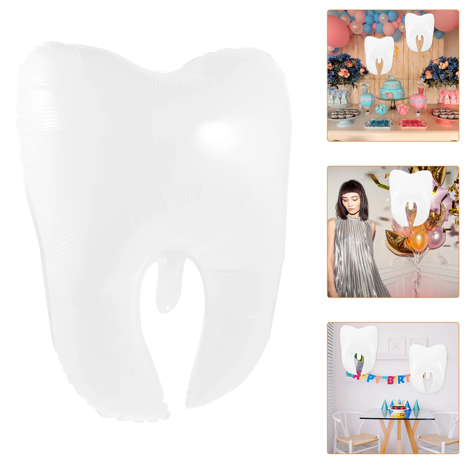 

4Pcs Tooth Shaped Balloons Birthday Party Decor Baby Shower Wedding Festival Balloon Prop Tooth Balloon Party Balloons