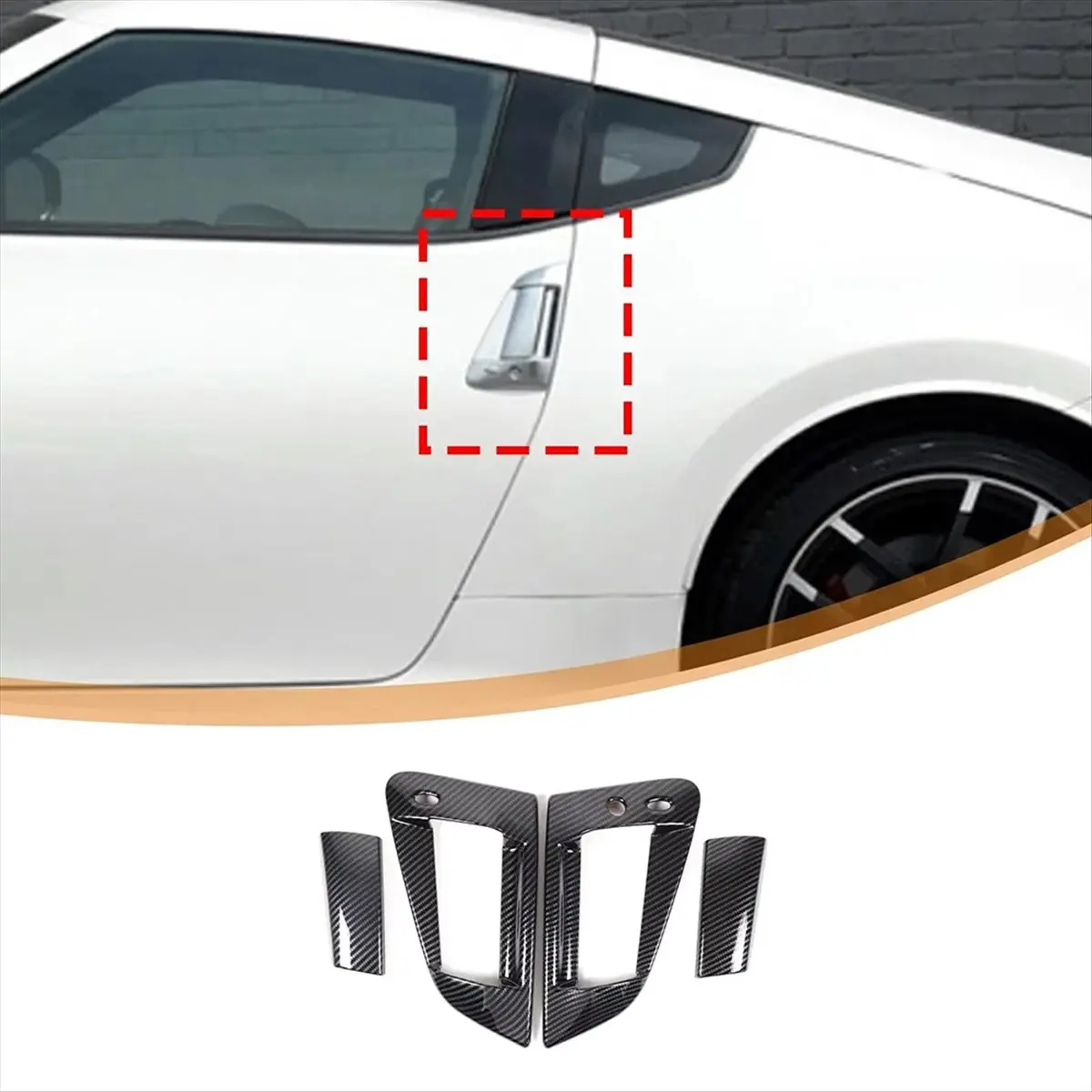 Super Sale For Nissan 370Z Z34 2009-2020 ABS Carbon Fiber Outer Door Pull Handle Panel Trim Cover Car Retrofitting Accessories