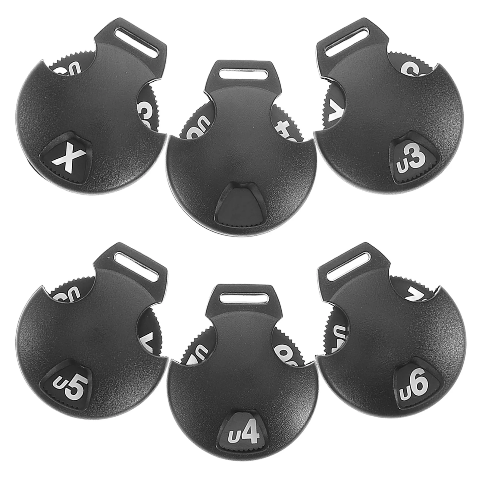 6 Stück Kunststoff-Golfschlägerkopfhüllen, Nummernschilder, große Identifikationsetiketten für Fahrer, Fairway, schwarz, große Zahl, Golfschlägerhauben