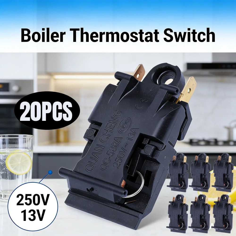 

20 шт. универсальный электрический чайник, переключатель давления пара, 13 А, 250 В, пластик, медь, простая установка, прочный, высокое качество, доступ