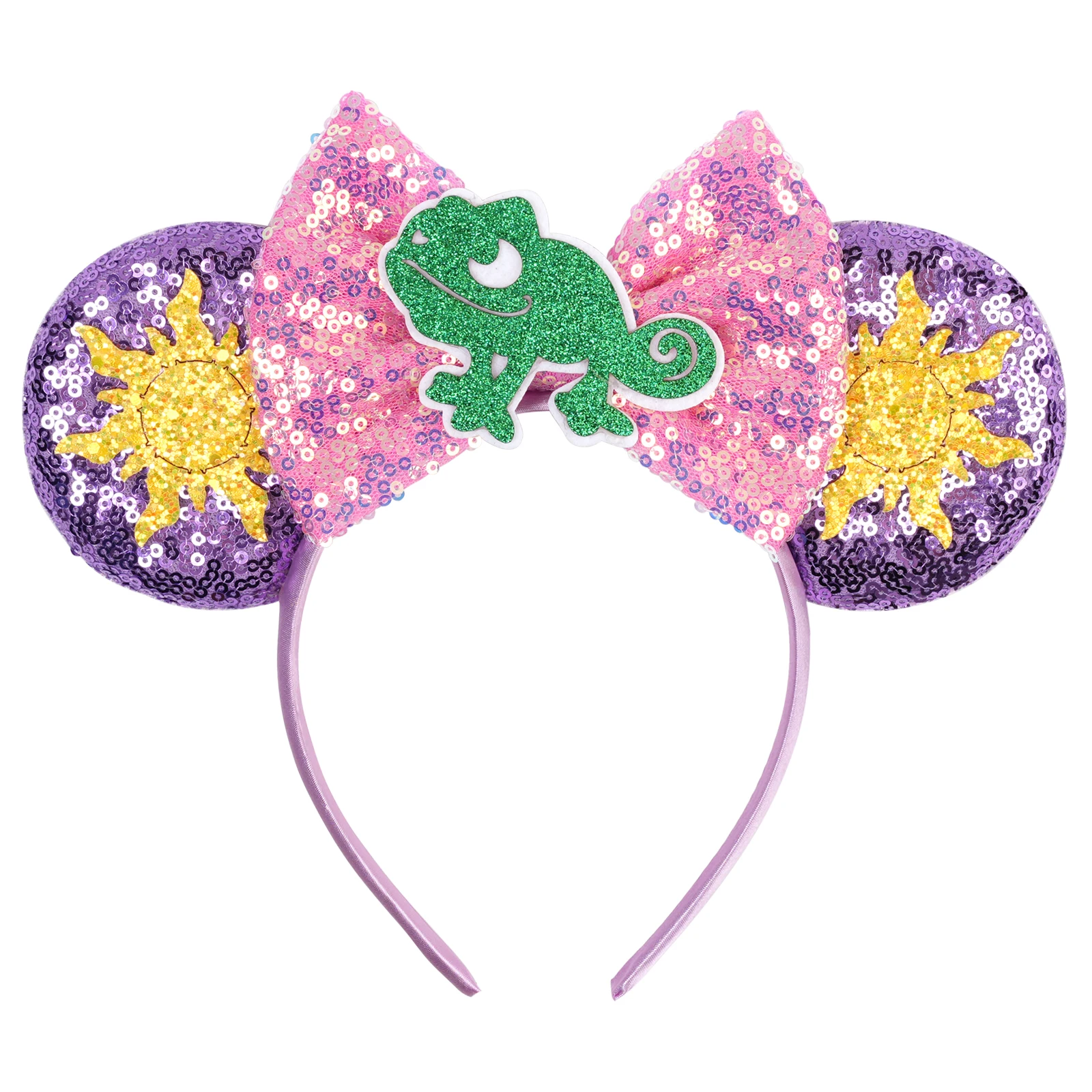 2026 Neuer Stil Mickey Minnie Ohren-Haarband mit Pailletten-Schleifen für Mädchen, Erwachsene und Kinder, Halloween-Party Cosplay Haaraccessoires, Prinzessinnen-Haarband