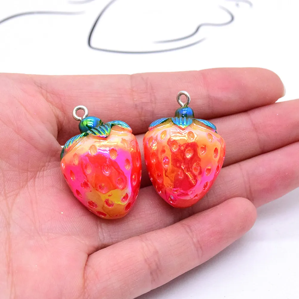 

10Pcs Strawberry Fruit Charms Cute Small Pendant Lightweight DIY Jewelry Making Accessories for Necklace Bracelet Earrings