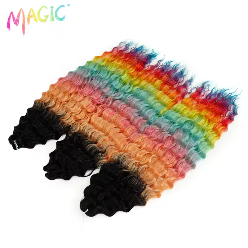 Magic Ariel Curl Hair Water Wave Twist Crochet Hair Synthetic Braid Hair Ombre Blonde 22 Inch Deep Wave Braiding Hair Extension - Image 78