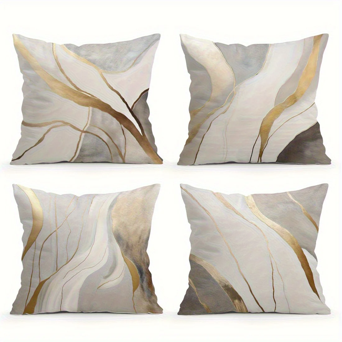 Short plush material pillowcaseHome Decor Modern Gold Vein Abstract Pattern Pillow Covers Pattern Cushion Cover Suitable for Sof