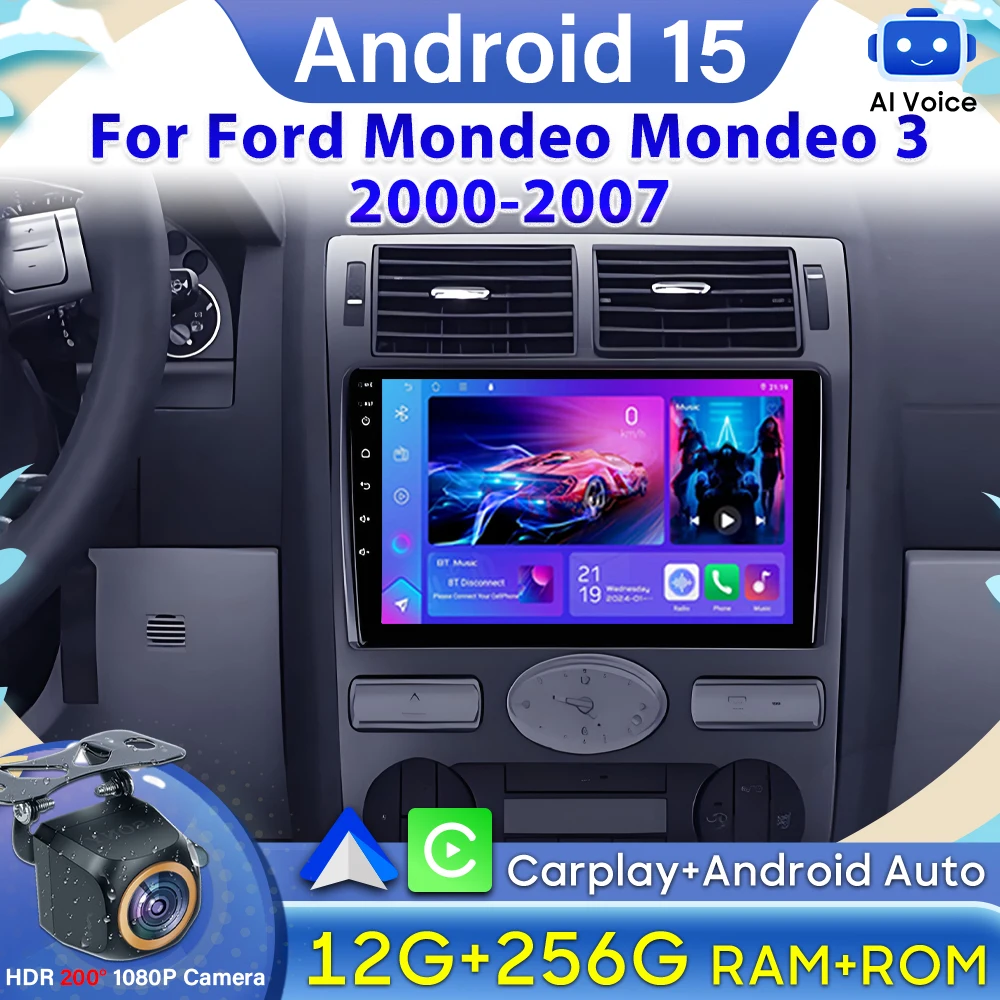 

Автомобильный радиоприемник Android 15 для Ford Mondeo Mondeo 3 2000-2007, видео GPS-навигация, автомобильный монитор, стерео Carplay, автомобильная мультимедиа 2k