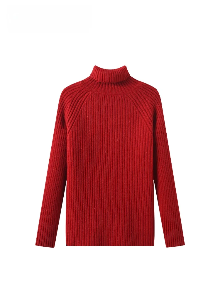 

Женский свитер большого размера с высоким воротом и длинными рукавами, новинка ранней весны, теплый, стройнящий, модный, из полиэфирного волокна, для зимы