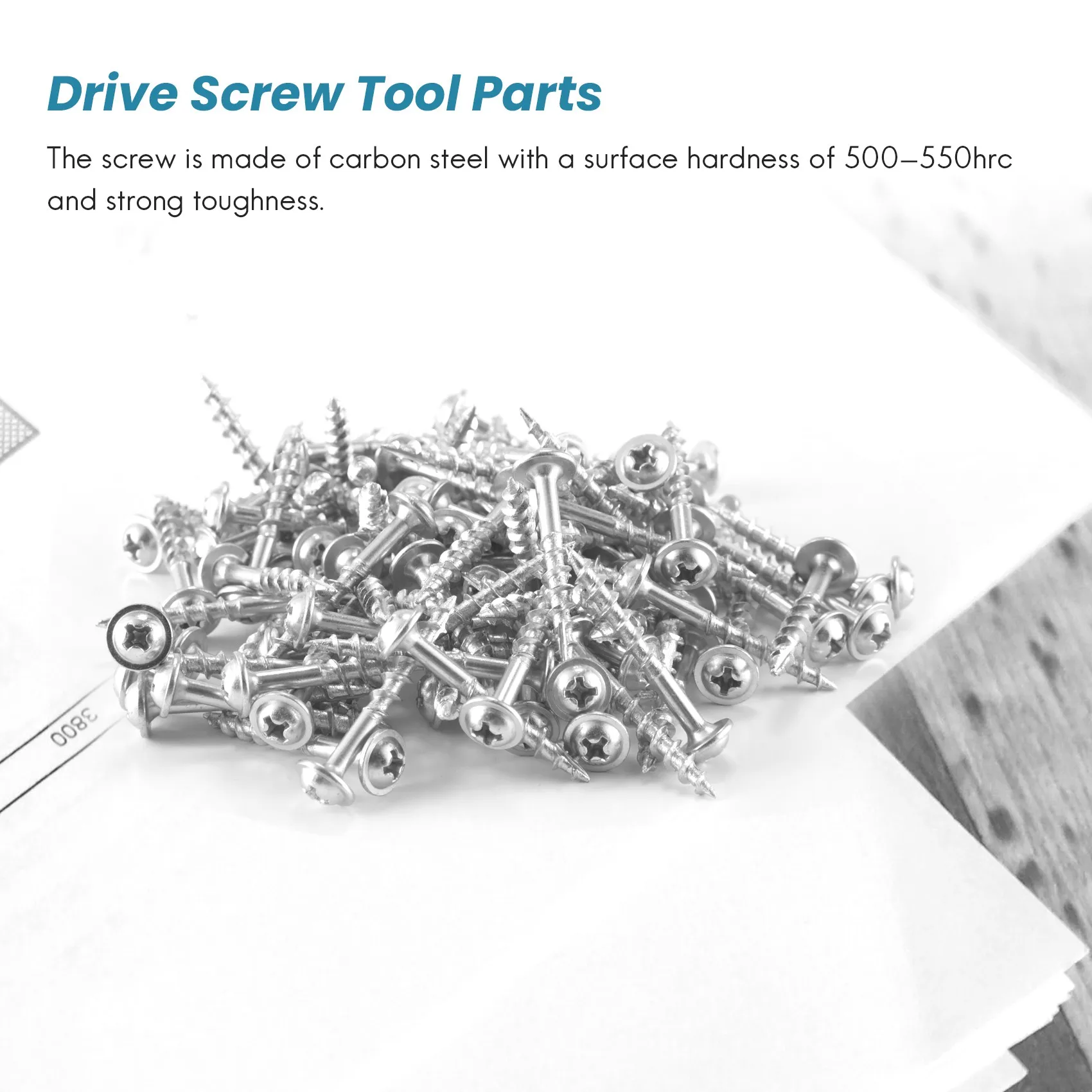 B62B-100Pcs Woodworking Pocket Hole Screws PH2 Cross Driver Head Self-Tapping Screw For Pocket Hole Jig