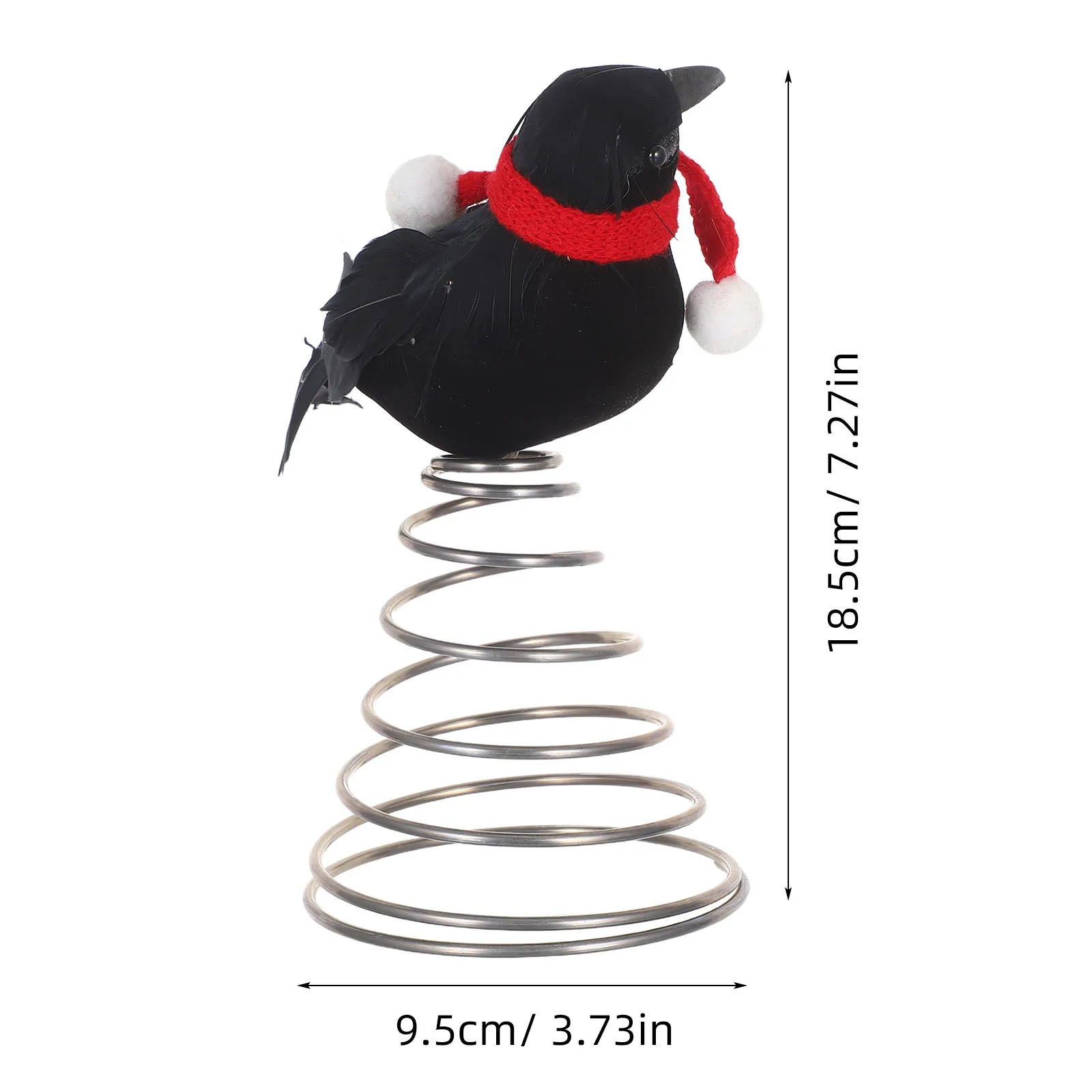 Mini figurka kruka na szczyt choinki, czerwony szalik, metalowy ptak, dekoracje świąteczne, ozdoby na choinkę, ozdoby na szczyt choinki, dekoracje na biurko