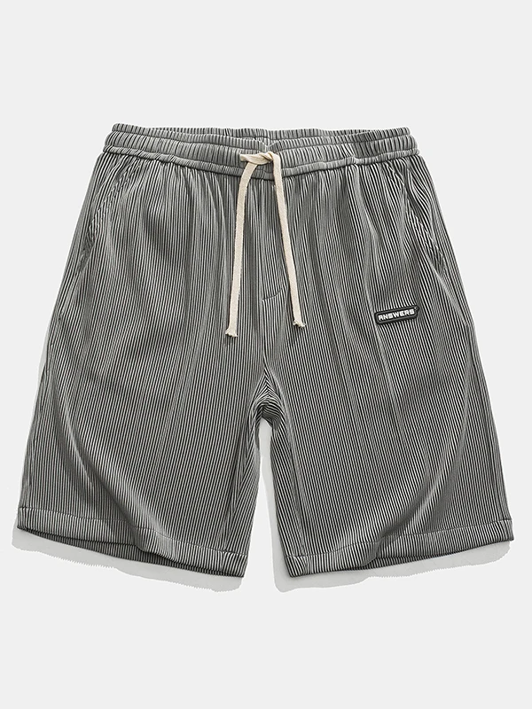 

Men's Summer Thin Loose Five-Point Sports Qui-Dry Casual Pants Straight Leg Elastic Waist mid Waist ort Length Polyester ...