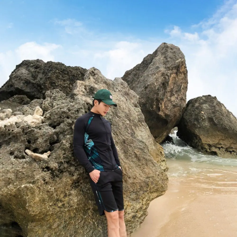 

Long Sleeves Split Wetsuit Long Trousers Soft Material Surf Suit Zipper Style Sunscreen Protection Swimming Wear Couple Style