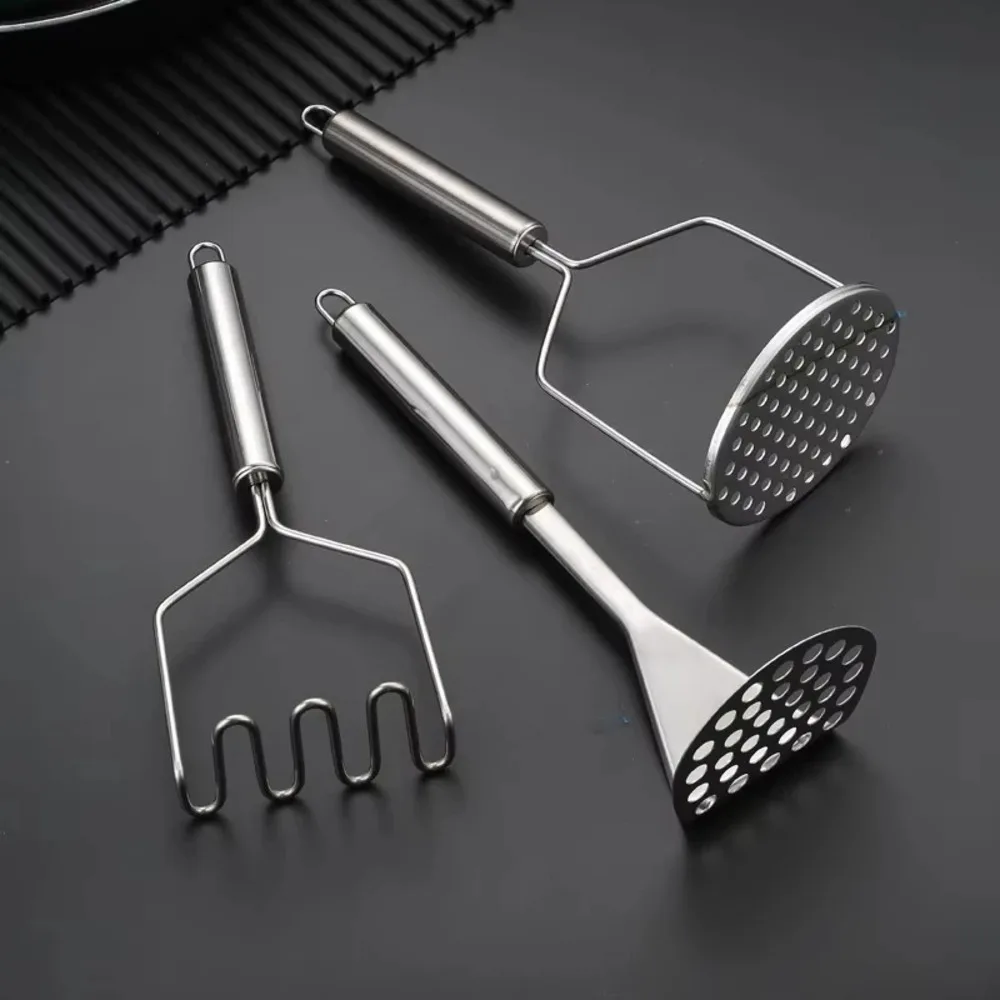 Stainless Steel Potato Masher Manual Fruit Vegetable Mud Crusher Kids Food Crusher Complementary Food Kitchen Gadget