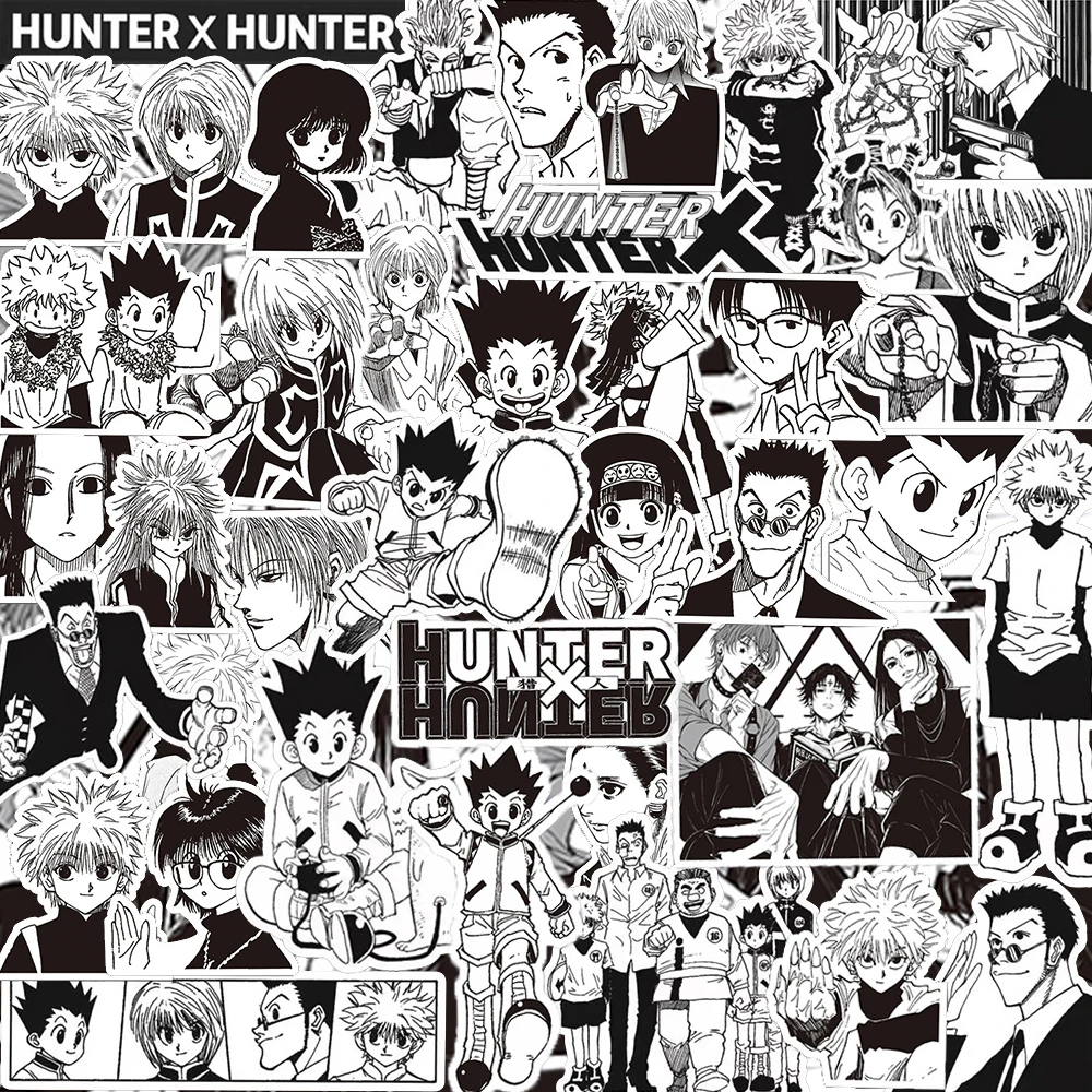 10/30/70pcs Anime HUNTER×HUNTER Stickers Cool Black and White Manga Graffiti Decals DIY Phone Laptop Skateboard Cartoon Sticker