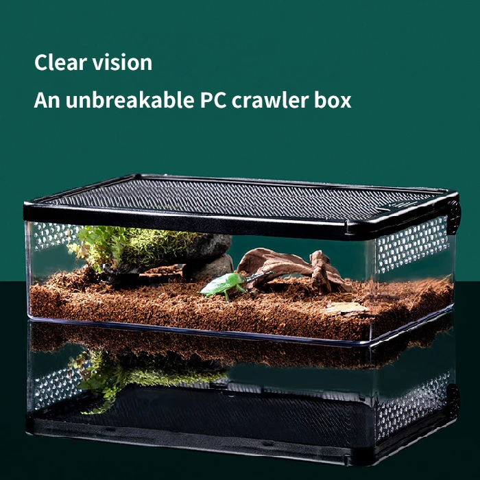 

Custom Design Reptile Breeding Box Thick PC Material Eco-Friendly Modern Reptile Terrarium Sturdy Escape-proof Enclosure
