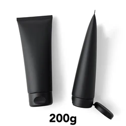 200g Matte Black Refillable Cosmetics Container 200ml Empty Squeeze Bottle Shower Gel Cream Package Frost Plastic Soft Tube
