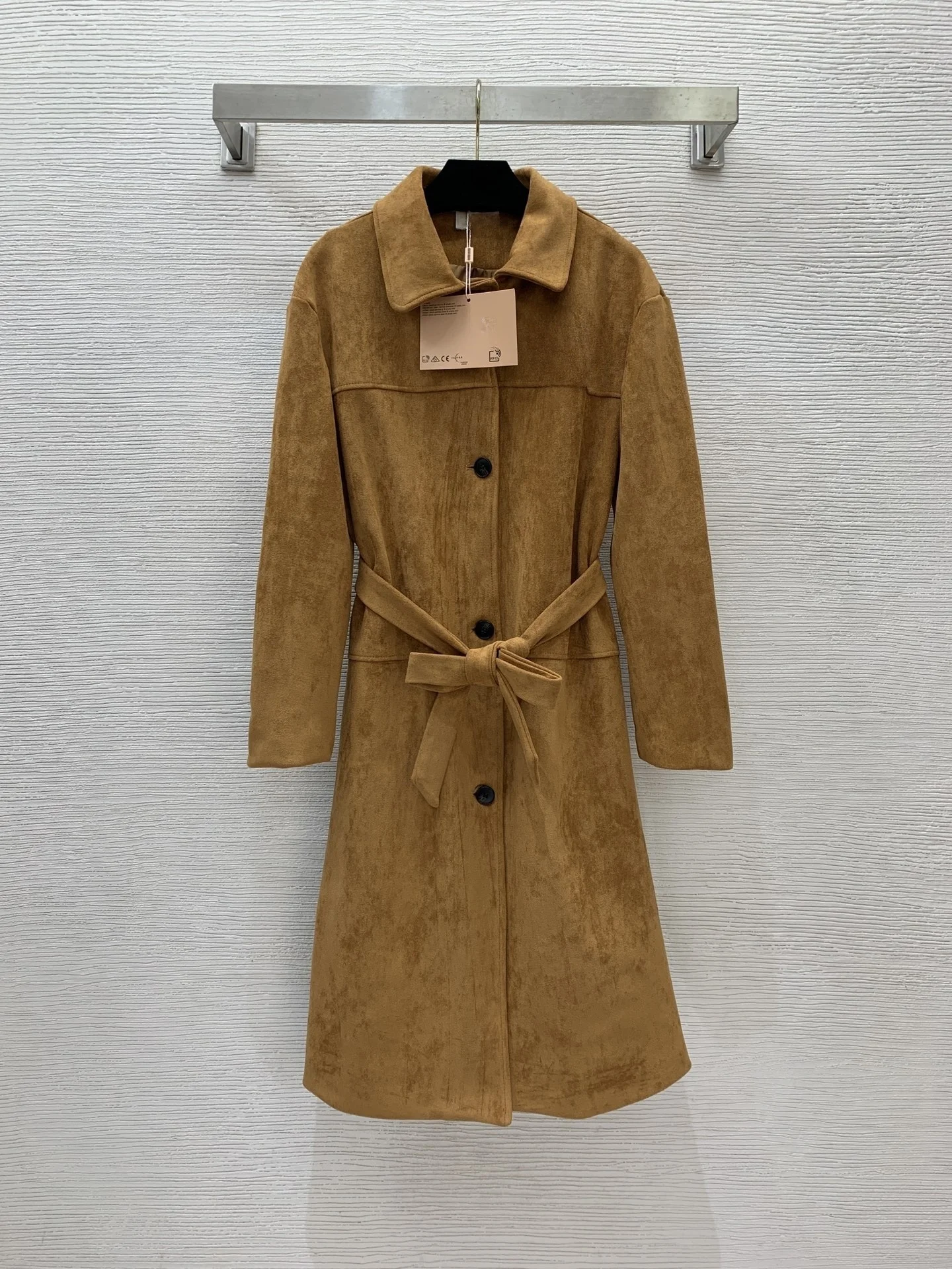 British retro single-breasted lapel loose versatile mid-length deerskin coat autumn and winter new luxury coat