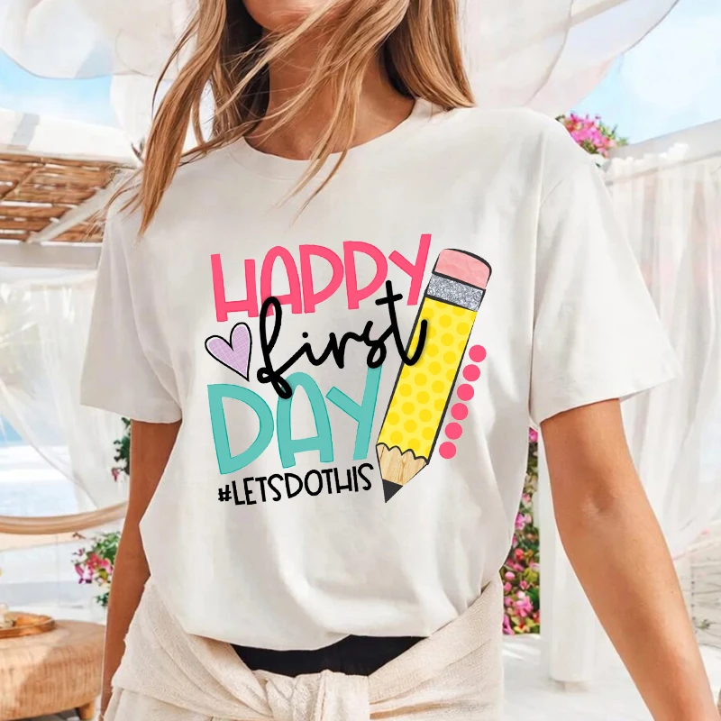Happy First Day of School Shirt Teacher Gift Gift for Teachers Kindergarten Tee Teacher Back To School Shirts