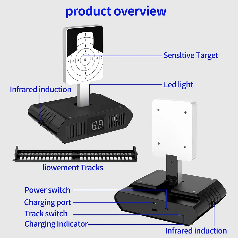 a4-laser-sensing-tactical-shooting-target-auto-reset-voice-scorer-moving-target-dry-fire-paintball-training-accessory