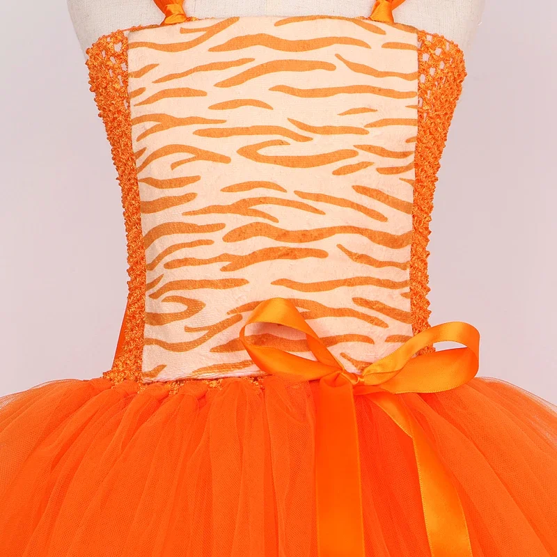 Orange Cat Fox Costumes for Baby Girls Animal Tutu Dress with Ears Bow Kids Carnival Halloween Outfit Children Birthday Clot@0Z*