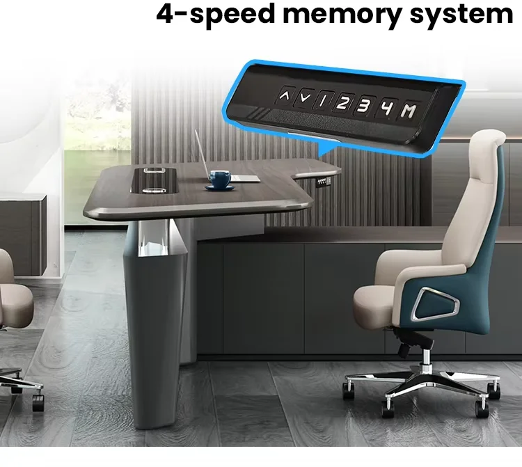 Modern Style Convertible Wooden Office Desk High-Tech Executive Manager Table For CEO Office Elegant Furniture Design